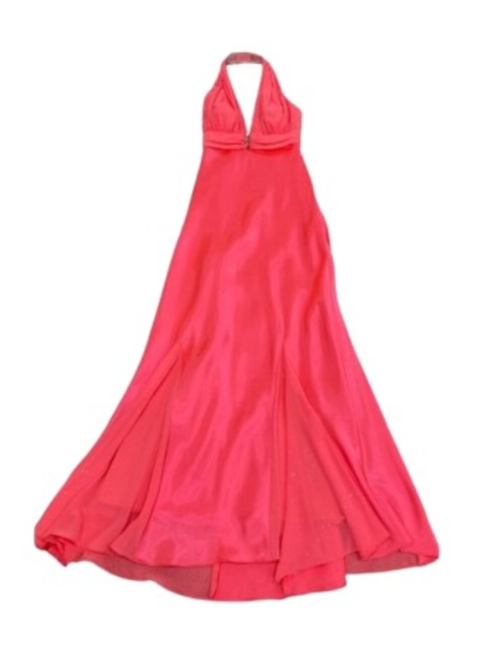 Y2K Morgan & Co. Coral Pink Backless Formal Prom Gown - EUC